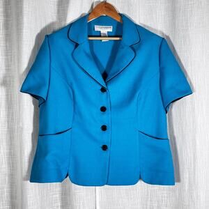 Sag Harbor Blazer Peacock Blue Size 20W Modern Business